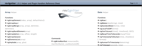 revIgniter Helper Reference